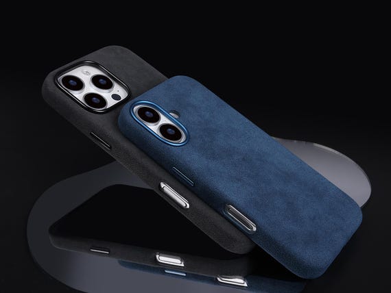 Custom Alcantara 17 iPhone Case: Monogram Suede Leather