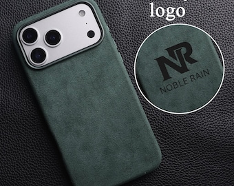 Personalized Alcantara iPhone 17 Case: Monogram MagSafe Suede Cover
