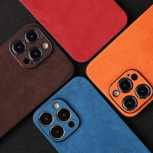 Alcantara iPhone-serie hoesje, iPhone 15/15 Pro/15 Pro Max, monogram initialen voor 14/13/12 Pro Max, origineel ontwerp aangepaste telefoonhoes