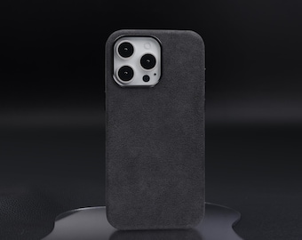 Alcantara iPhone Case: Personalized Monogram Magsafe Cover