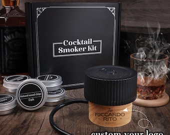 Rechargeable Cocktail Smoker Kit: Built-in Ignition, Wood Base & Hose
