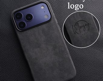 Custom Alcantara Case for iPhone 17/16/15/14: Personalized Monogram MagSafe Suede Cover