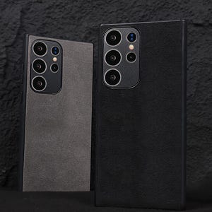 Aangepast logo alcantara Samsung S25/S25 Ultra-telefoonhoesje, monogrambrief voor S24/24+/Ultra, 23/22/21 origineel ontwerp aangepaste telefoonhoes