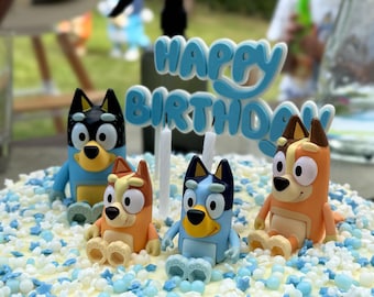 Bluey Birthday Cake Topper: 3D Printed, Customizable Kids Party Decor