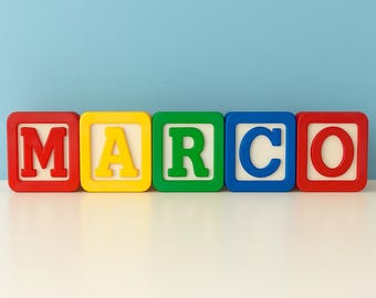 Custom 3D Printed Toy Block Name Sign: Nursery & Playroom Decor