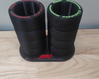 Formula 1 Tire Pen Holder: Motorsport Desk Organizer