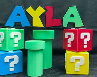 Custom Mario Style Name Plate, Personalized Desk Sign