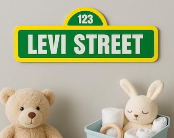 Personalized Sesame Street Name Sign - Kids Room Decor