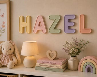 15cm Personalized Baby Name Sign | Custom 3D Nursery Letters | Pastel Wall Decor | Children's Bedroom Name | Baby Girl & Boy Gift