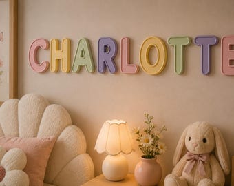 20cm Personalized Baby Name Sign | Custom 3D Nursery Letters | Pastel Wall Decor | Children's Bedroom Name | Baby Girl & Boy Gift