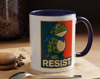 Taza de protesta de la Rana de Portland, taza de café para activistas anti-MAGA