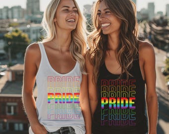 Pride Racerback Tank Top: LGBTQIA Rainbow Shirt - Summer 2024
