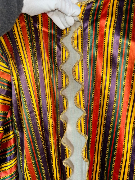 Vintage Handmade ?? Colorful Stripes Kaftan Chapa… - image 3