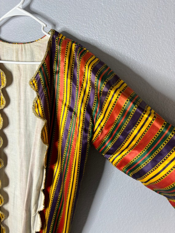 Vintage Handmade ?? Colorful Stripes Kaftan Chapa… - image 5