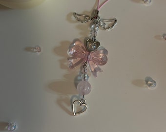 pink bow phonecharm