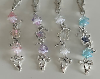 Coquette jelly star keychains