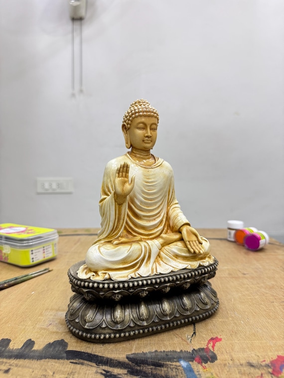 Sitting Shakyamuni Buddha Statue Hand Painted Idol-height-10.5