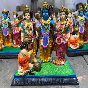 Ram Darbar Idol-Rama Family-Ram Lakshman Hanuman Sita-Height-7 Inches-Resin