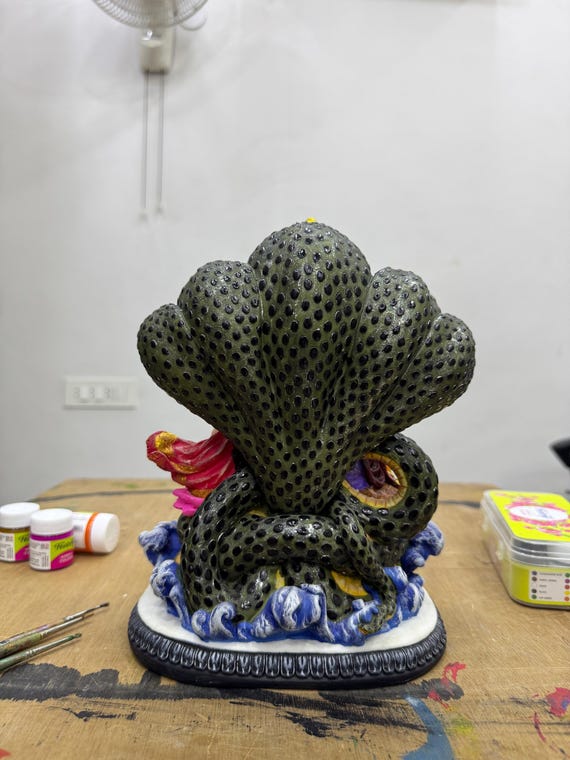 専用台座付き 瑪瑙 ハート bigサイズ Big Sitting Vishnu Laxmi Idol Lakshmi Statue-height-10 Inches