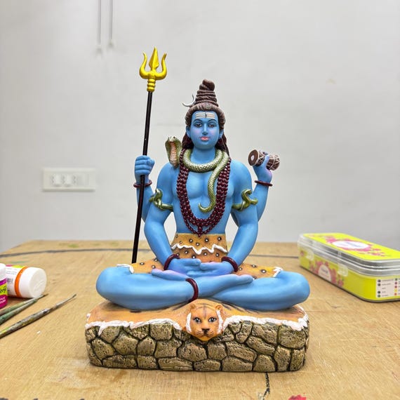 Shiva Idol Sitting Pose-shankar Statue-height-8 Inches-resin