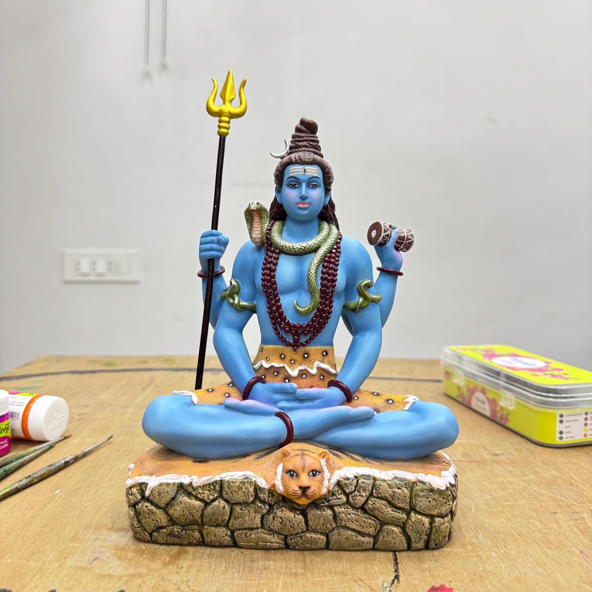 Shiva Idol Sitting Pose-shankar Statue-height-8 Inches-resin