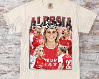 Alessia Russo Soccer Unisex Softstyle T-Shirt, Footballer Graphic Tee, Gender Neutral Shirt, Trendy Apparel, Gift for Him/Her NT