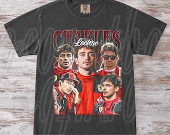 Camiseta de Charles Leclerc, camiseta de Ferrari de Fórmula 1, camiseta gráfica de piloto de F1, artículos de Charles Leclerc para fans, camiseta de Grand Prix Motorsport FD