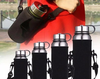 Wasserflaschentasche, tragbare, isolierte Wasserflaschen-Tragetasche aus Premium-Neopren mit verstellbarem Schultergurt, hergestellt in Au – Geschenkidee