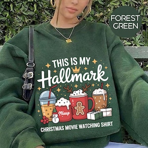 This is My Hallmark Christmas Movie Watching Shirt, Unisex Christmas Gift, Christmas Movies Shirt, Winter Holiday Shirt, Hallmark Sweatshirt