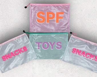 Personalized Pool Bag, Shadow Monogram Wet Bag SPF bag, Kids Swim Bag, Perfect for Sunscreen & Swimwear, Bachelorette Gift, Party Favors