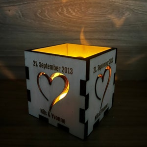 CO2 laserbestand - Lantaarn met hart en oneindigheidssymbool - tekst en lettertype aanpasbaar - als ai, dxf, rd, svg en lightburn voor 6 mm