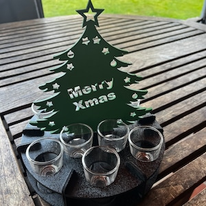 Banco da tiro - supporto per tiro - albero di Natale per 10 tiri come file laser CO2 - ai, dxf, rd, svg e lightburn