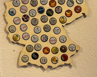 Beer map - CO2 laser file - Germany, map, collection, bottle caps, various formats such as Ai, Dxf, Rd, SVG and Lightburn