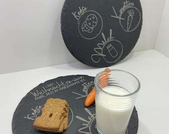CO2 Laser File - Christmas Plate - Cookies, Milk, Carrots ai, dxf, rd, svg and lightburn