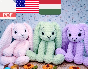 Floppy Bunny GEEN SEW haakpatroon, Amigurumi konijnenpatroon, amigurumi konijnenpatroon, gehaakt konijnenpatroon, haakpatroon