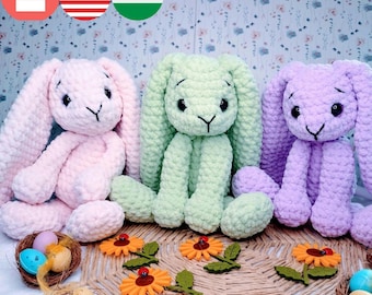 Floppy Bunny NO SEW crochet pattern,Amigurumi rabbit beginner amigurumi bunny pattern, crochet bunny pattern, crochet pattern