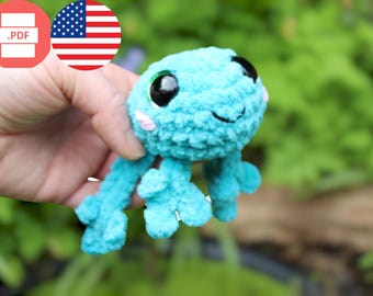 Crochet PATTERN No Sew Leggy Froggy Small Easy Quick Beginner Crochet Pattern Amigurumi Crochet Plushie Good for Market Digital PDF Download