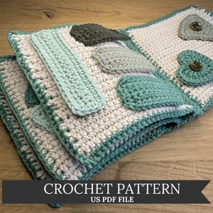 Quiet Book Crochet Pattern - Activity Book Children Toddler - US Digital Crochet Pattern