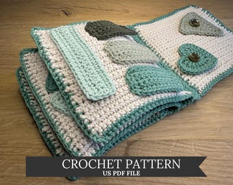 Quiet Book Crochet Pattern - Activity Book Children Toddler - US Digital Crochet Pattern