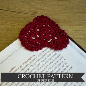 Crochet Corner Lesezeichen Muster Herz - US PDF Pattern