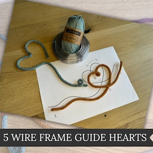 Guía para doblar marcos de alambre para imprimir con plantilla de arte con alambre - Plantilla de arte con alambre tejido con corazones I-cord DIY