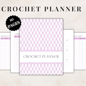 Haak projectplanner haak dagboek voor haakster - 10 pagina&#39;s - afdrukbare PDF - 3 maten A4, A5 en US Letter