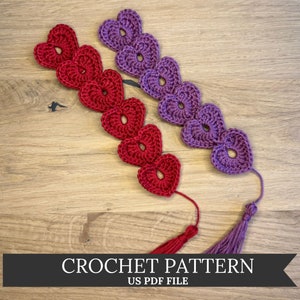 Crochet Bookmark Pattern Heart with Tassel