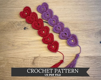 Crochet Bookmark Pattern Heart with Tassel