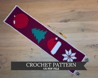 Christmas Crochet Wall Hanging Pattern, Easy DIY Christmas Crochet Pattern, Handmade Christmas Decoration - DCW012