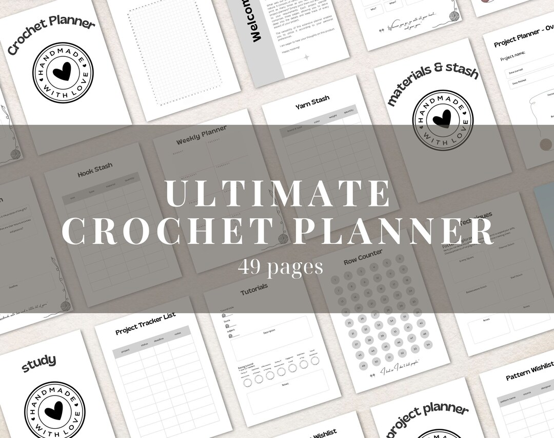 Ultimate Crochet Planner Printable Journal 49 Pages in A4, A5 En US Letter Size Digital PDF ...