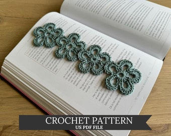 Crochet Bookmark Pattern Flowers - Digitial PDF Download - Crochet Pattern - Perfect Birthday Gift
