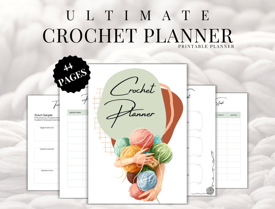 Ultimate Crochet Planner Printable Journal 44 Pages + 5 Covers Printable PDF in A4, A5 En US ...