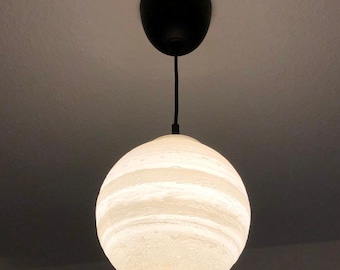 Jupiter Pendant Lamp 205 mm – 3D-printed pendant light | Fully functional ceiling lamp made of PLA with E27 socket and LED for living room, children's room