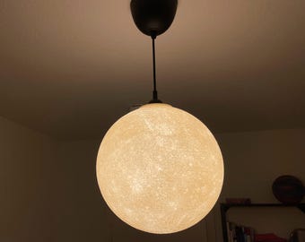 Large Mercury pendant lamp, 300 mm diameter - 3D printed Mercury lamp with/without E27 socket & light bulb